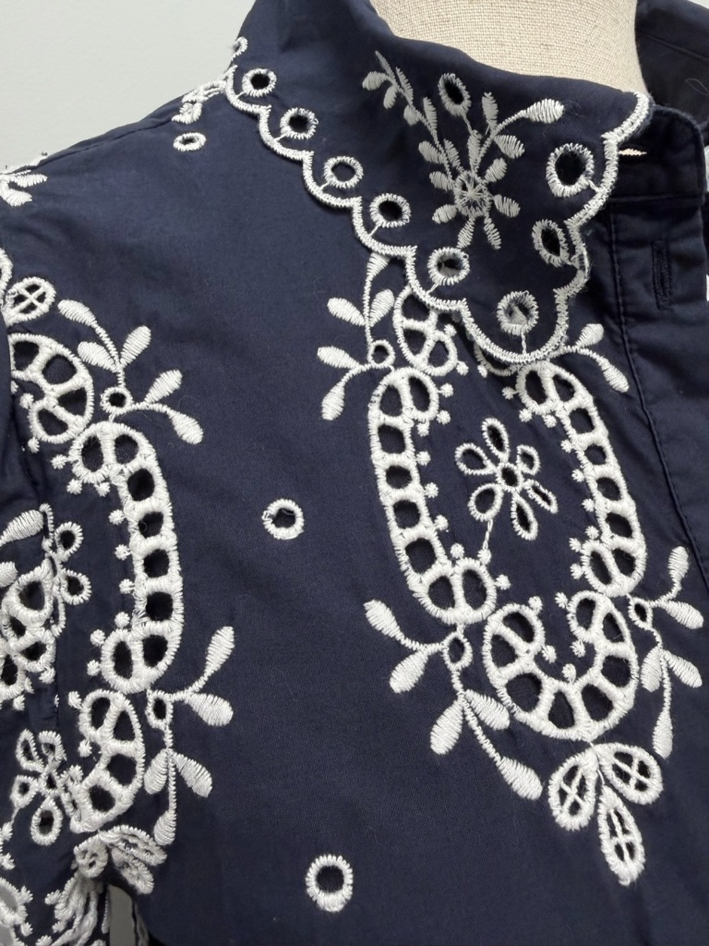 Sezane Elvina Dress Navy White Mini Dress Size 38 Medium US 6 - Picture 5 of 14